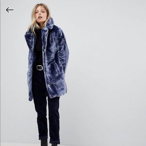 QED London faux fur coat